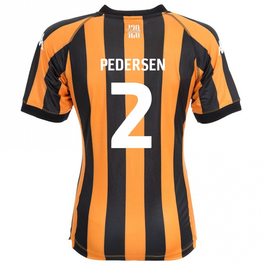 Enfant Football Maillot Eden Pedersen #2 Noir Ambre Tenues Domicile 2024/25