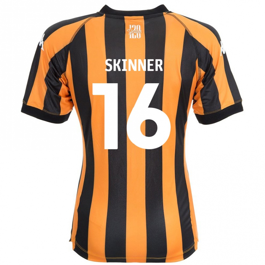 Enfant Football Maillot Harley Skinner #16 Noir Ambre Tenues Domicile 2024/25