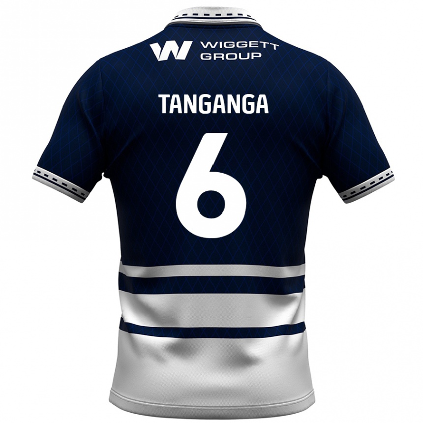 Enfant Football Maillot Japhet Tanganga #6 Bleu Marine Blanc Tenues Domicile 2024/25