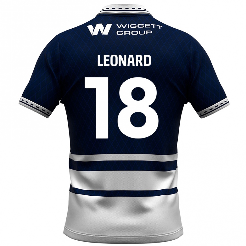 Enfant Football Maillot Ryan Leonard #18 Bleu Marine Blanc Tenues Domicile 2024/25