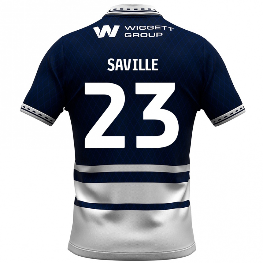 Enfant Football Maillot George Saville #23 Bleu Marine Blanc Tenues Domicile 2024/25