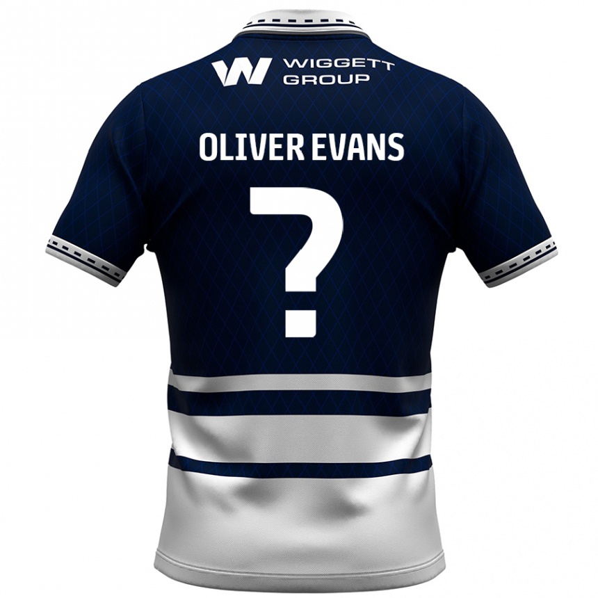 Enfant Football Maillot Oliver Evans #0 Bleu Marine Blanc Tenues Domicile 2024/25