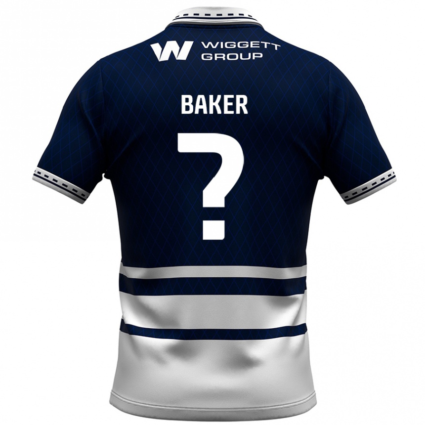 Enfant Football Maillot Frankie Baker #0 Bleu Marine Blanc Tenues Domicile 2024/25