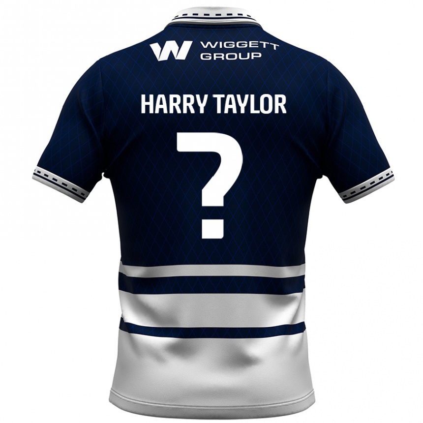 Enfant Football Maillot Harry Taylor #0 Bleu Marine Blanc Tenues Domicile 2024/25