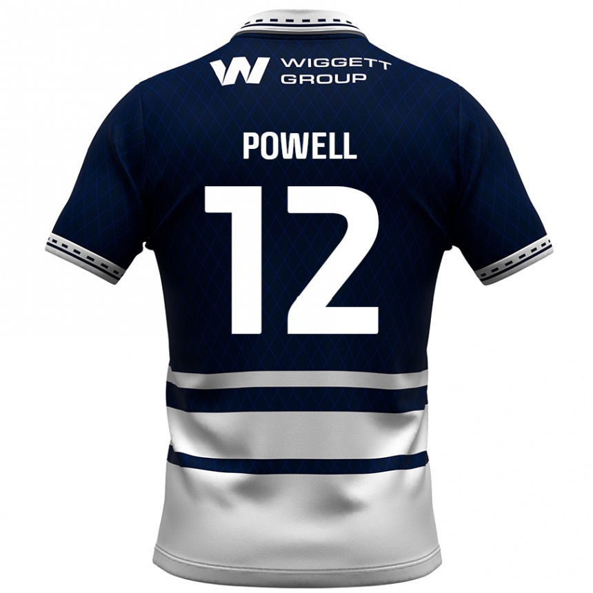 Enfant Football Maillot Beth Powell #12 Bleu Marine Blanc Tenues Domicile 2024/25