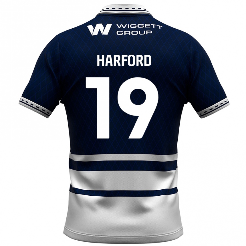 Enfant Football Maillot Beth Harford #19 Bleu Marine Blanc Tenues Domicile 2024/25