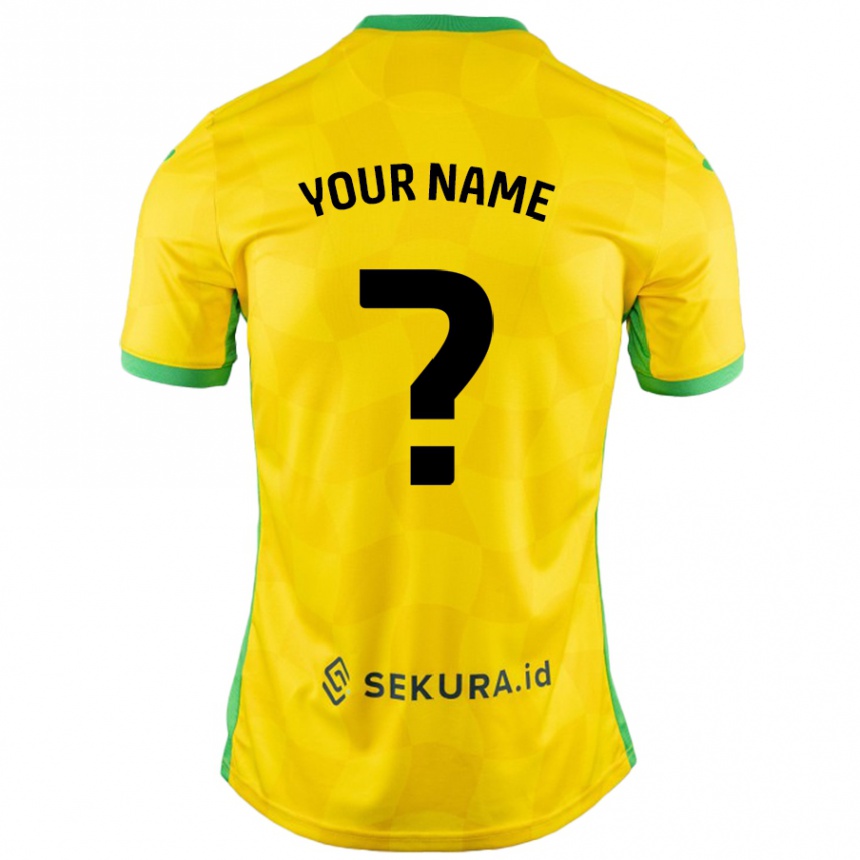 Enfant Football Maillot Votre Nom #0 Jaune Vert Tenues Domicile 2024/25