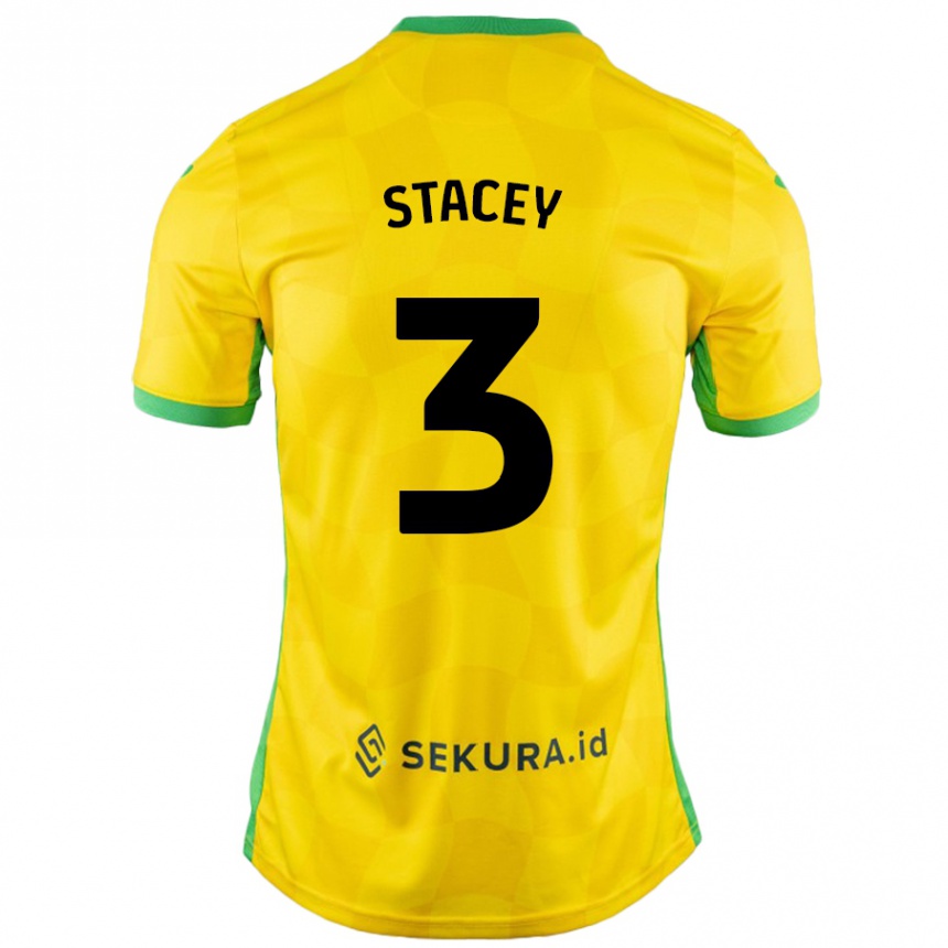 Enfant Football Maillot Jack Stacey #3 Jaune Vert Tenues Domicile 2024/25