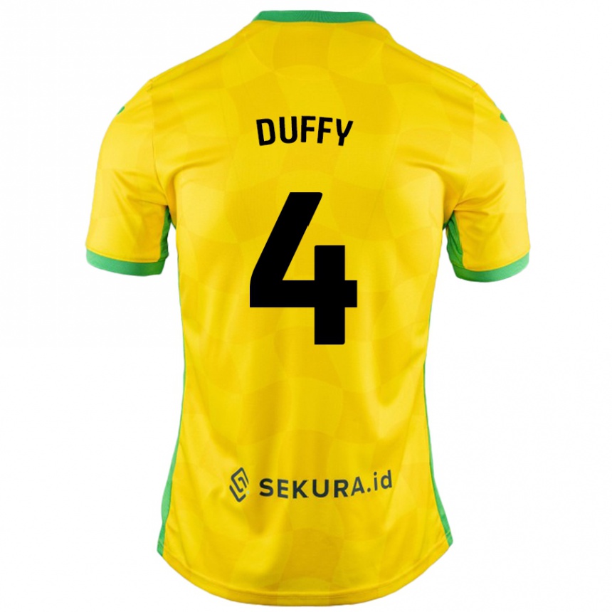 Enfant Football Maillot Shane Duffy #4 Jaune Vert Tenues Domicile 2024/25