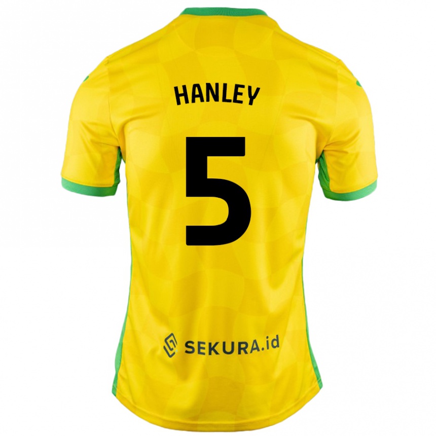 Enfant Football Maillot Grant Hanley #5 Jaune Vert Tenues Domicile 2024/25