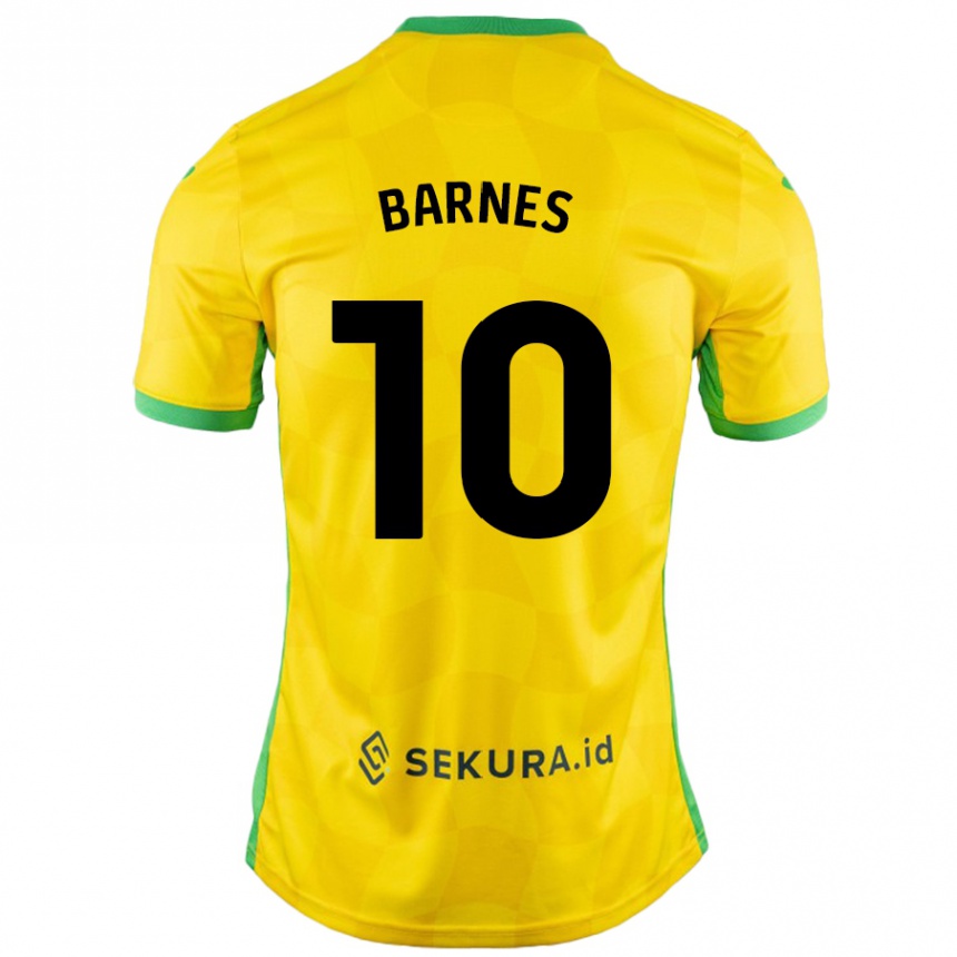 Enfant Football Maillot Ashley Barnes #10 Jaune Vert Tenues Domicile 2024/25