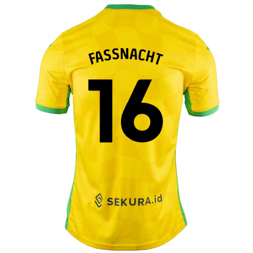 Enfant Football Maillot Christian Fassnacht #16 Jaune Vert Tenues Domicile 2024/25