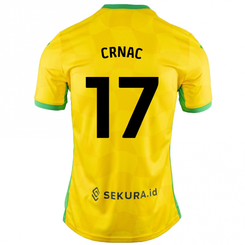 Enfant Football Maillot Ante Crnac #17 Jaune Vert Tenues Domicile 2024/25