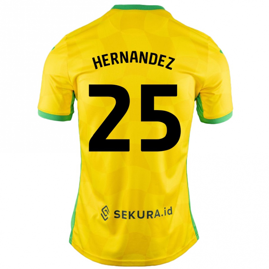 Enfant Football Maillot Onel Hernández #25 Jaune Vert Tenues Domicile 2024/25