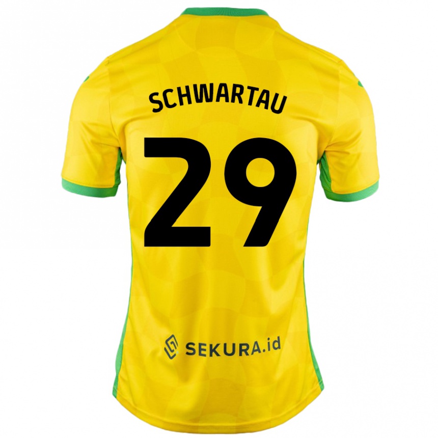 Enfant Football Maillot Oscar Schwartau #29 Jaune Vert Tenues Domicile 2024/25