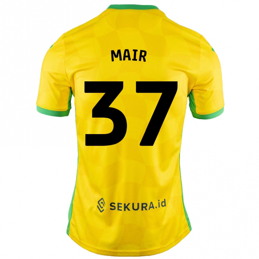 Enfant Football Maillot Archie Mair #37 Jaune Vert Tenues Domicile 2024/25