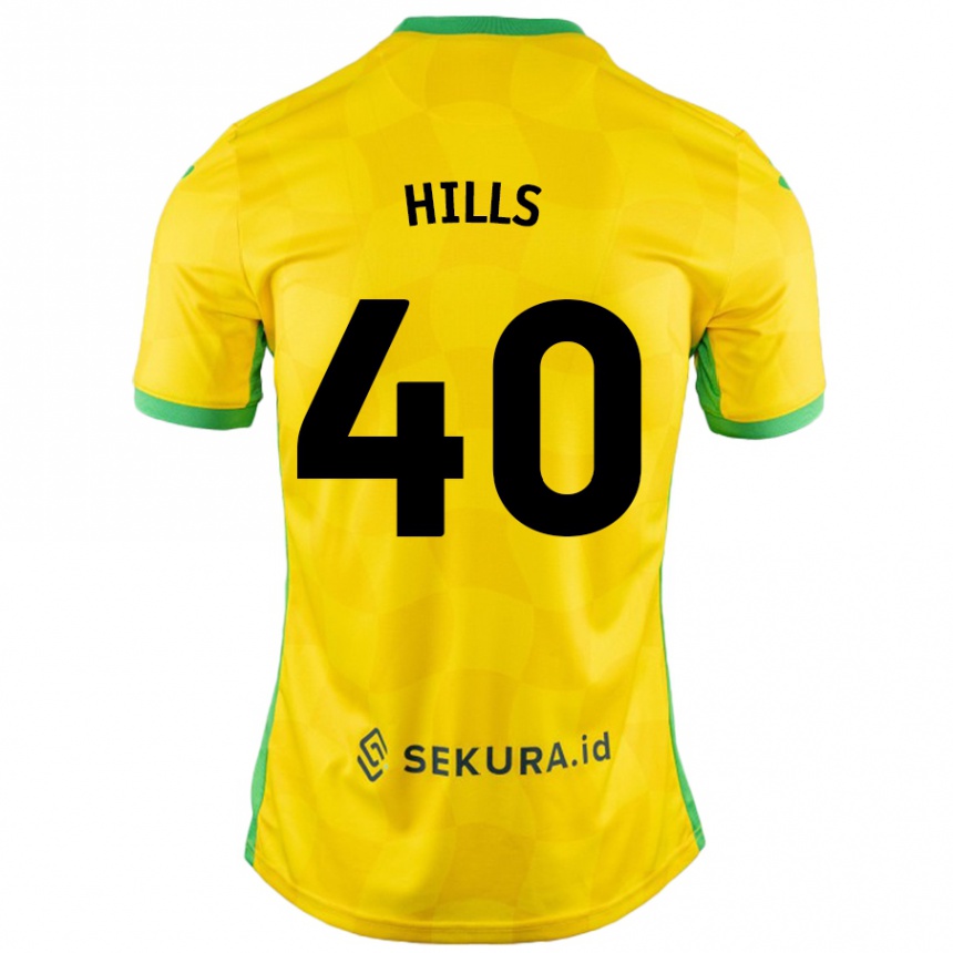 Enfant Football Maillot Brad Hills #40 Jaune Vert Tenues Domicile 2024/25