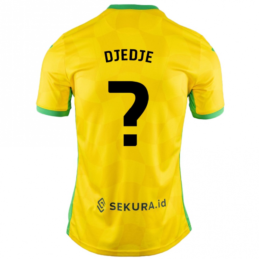 Enfant Football Maillot Uriah Djedje #0 Jaune Vert Tenues Domicile 2024/25