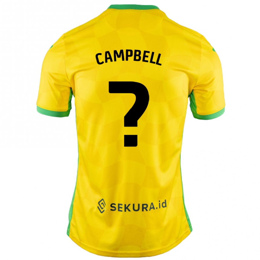 Enfant Football Maillot Brandon Campbell #0 Jaune Vert Tenues Domicile 2024/25