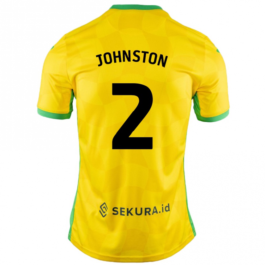 Enfant Football Maillot Chardonnay Johnston #2 Jaune Vert Tenues Domicile 2024/25