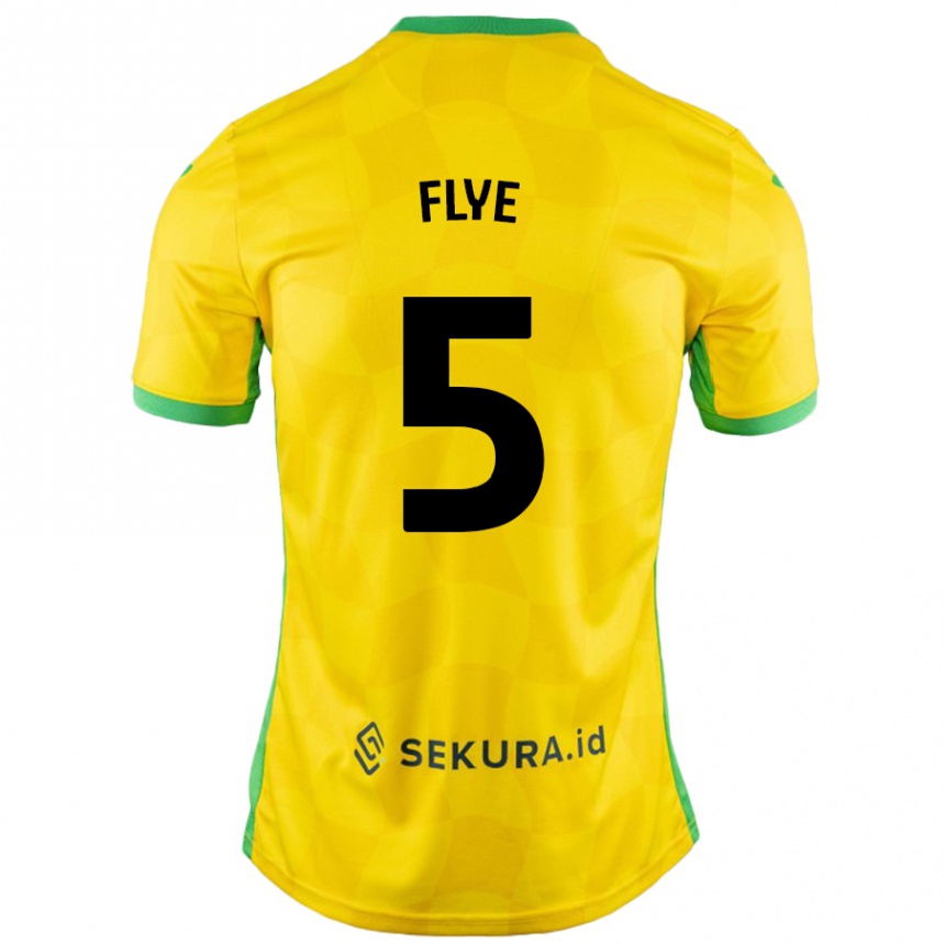 Enfant Football Maillot Ceri Flye #5 Jaune Vert Tenues Domicile 2024/25