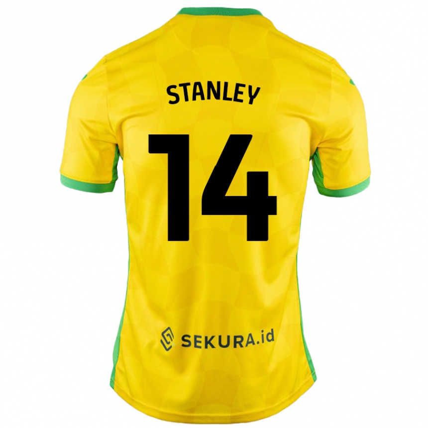 Enfant Football Maillot Kathryn Stanley #14 Jaune Vert Tenues Domicile 2024/25