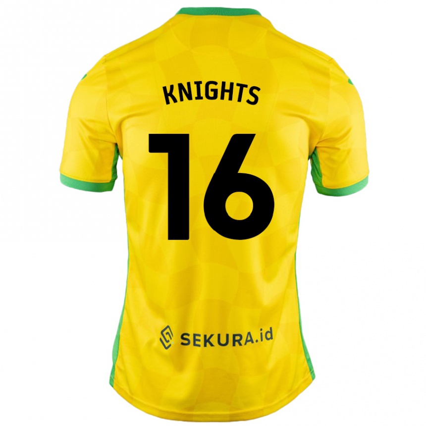 Enfant Football Maillot Katie Knights #16 Jaune Vert Tenues Domicile 2024/25