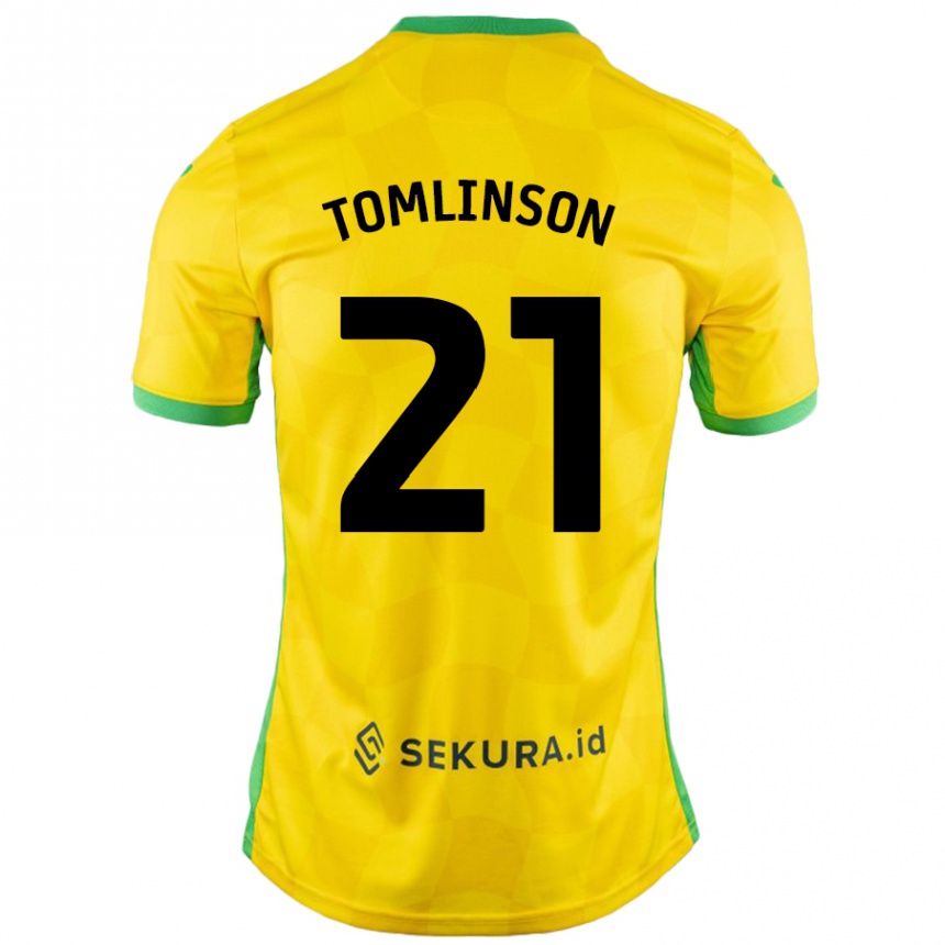 Enfant Football Maillot Lauren Tomlinson #21 Jaune Vert Tenues Domicile 2024/25