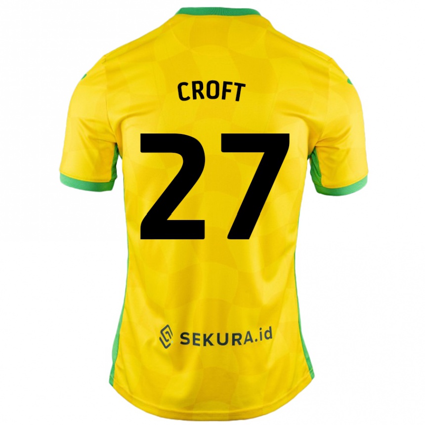 Enfant Football Maillot Mary Croft #27 Jaune Vert Tenues Domicile 2024/25