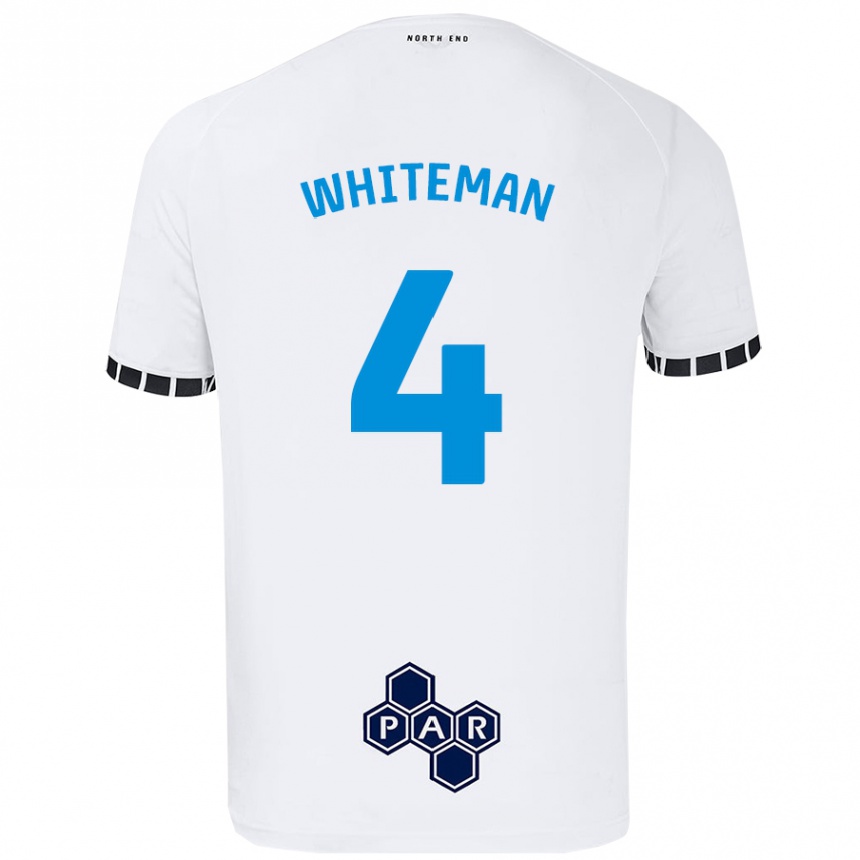 Enfant Football Maillot Ben Whiteman #4 Blanc Tenues Domicile 2024/25