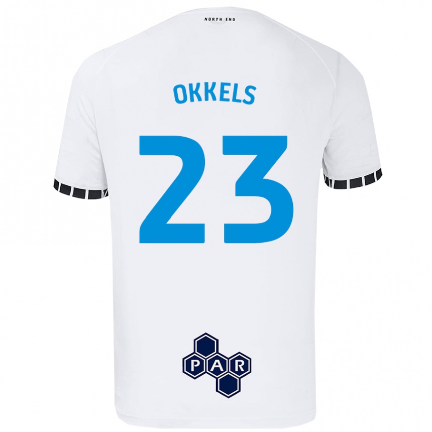 Enfant Football Maillot Jeppe Okkels #23 Blanc Tenues Domicile 2024/25