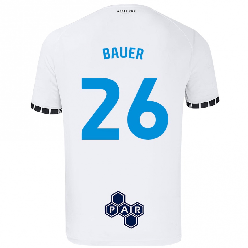 Enfant Football Maillot Patrick Bauer #26 Blanc Tenues Domicile 2024/25