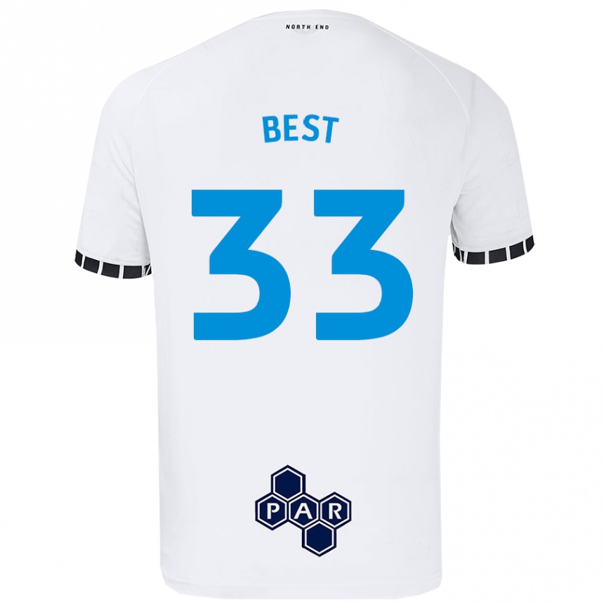 Enfant Football Maillot Kian Best #33 Blanc Tenues Domicile 2024/25