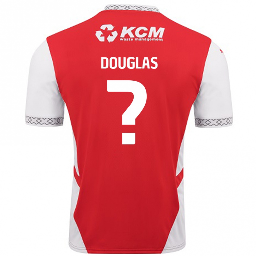 Enfant Football Maillot Hamish Douglas #0 Rouge Blanc Tenues Domicile 2024/25