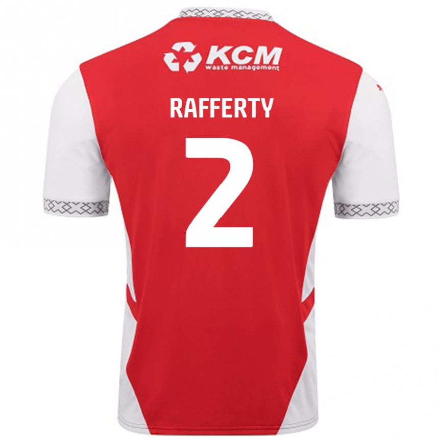 Enfant Football Maillot Joe Rafferty #2 Rouge Blanc Tenues Domicile 2024/25