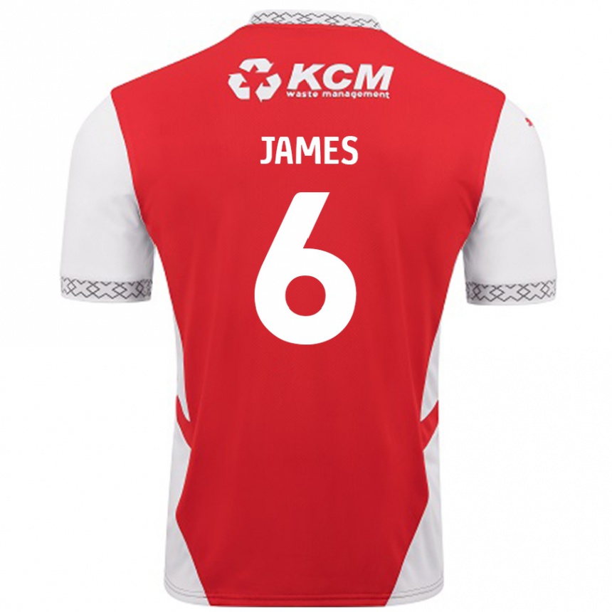 Enfant Football Maillot Reece James #6 Rouge Blanc Tenues Domicile 2024/25