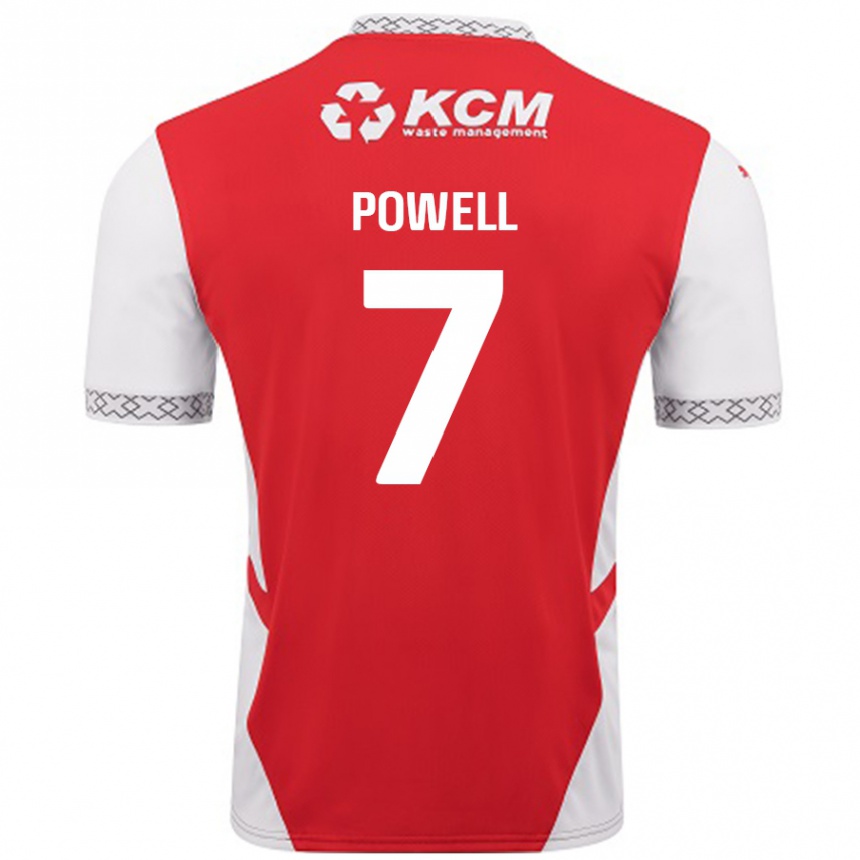 Enfant Football Maillot Joe Powell #7 Rouge Blanc Tenues Domicile 2024/25