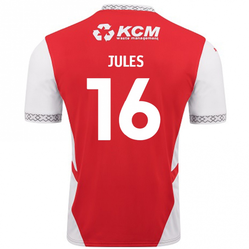 Enfant Football Maillot Zak Jules #16 Rouge Blanc Tenues Domicile 2024/25