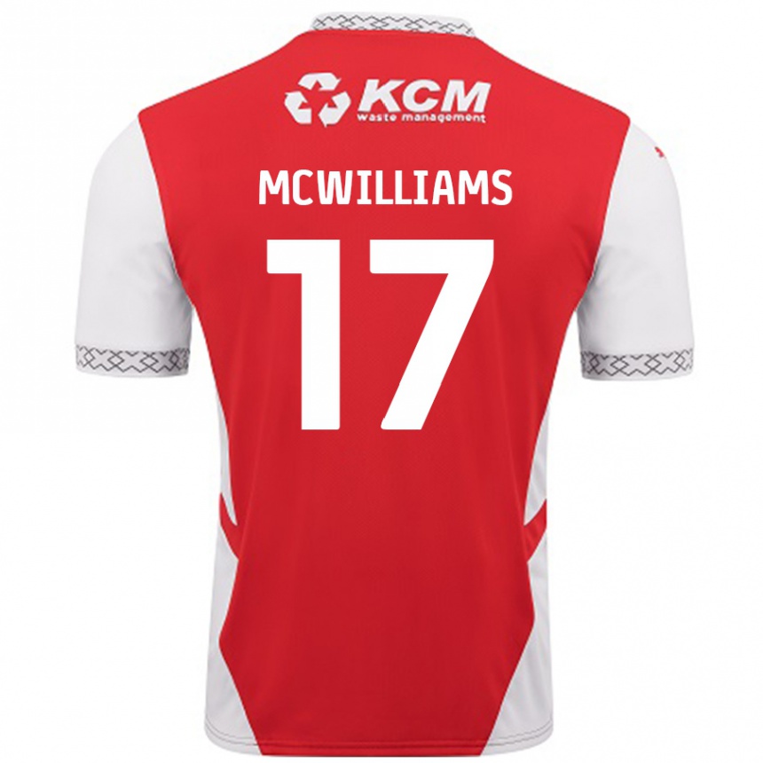 Enfant Football Maillot Shaun Mcwilliams #17 Rouge Blanc Tenues Domicile 2024/25