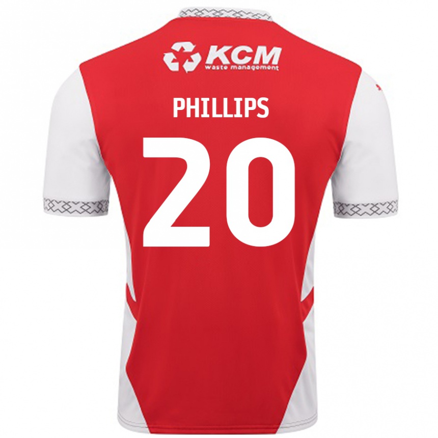 Enfant Football Maillot Dillon Phillips #20 Rouge Blanc Tenues Domicile 2024/25