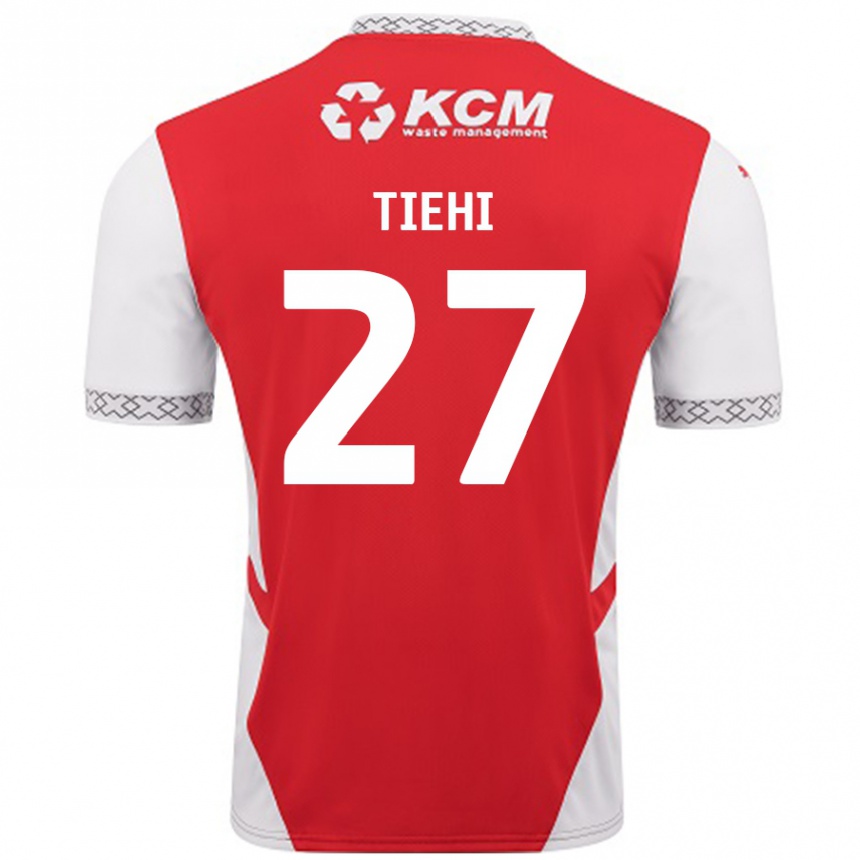 Enfant Football Maillot Christ Tiehi #27 Rouge Blanc Tenues Domicile 2024/25