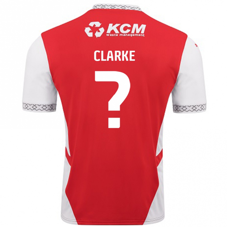 Enfant Football Maillot James Clarke #0 Rouge Blanc Tenues Domicile 2024/25