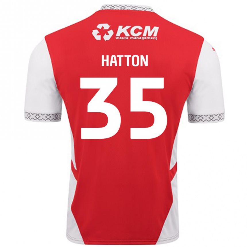 Enfant Football Maillot Ben Hatton #35 Rouge Blanc Tenues Domicile 2024/25