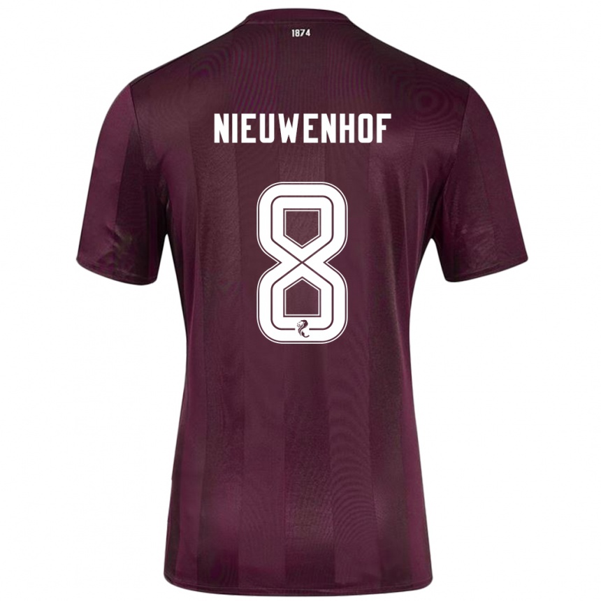 Enfant Football Maillot Calem Nieuwenhof #8 Bordeaux Tenues Domicile 2024/25