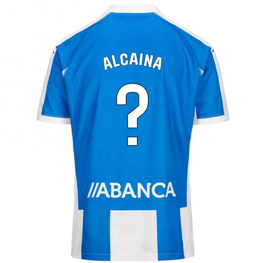 Enfant Football Maillot Raúl Alcaina #0 Bleu Blanc Tenues Domicile 2024/25