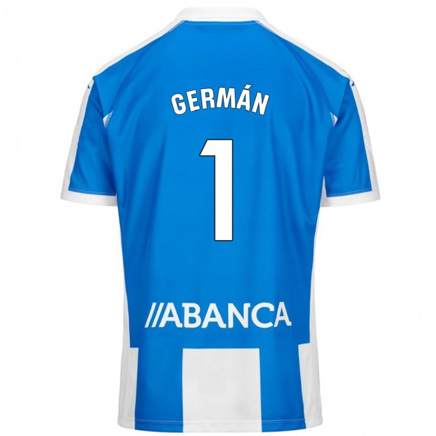 Enfant Football Maillot Germán Parreño #1 Bleu Blanc Tenues Domicile 2024/25