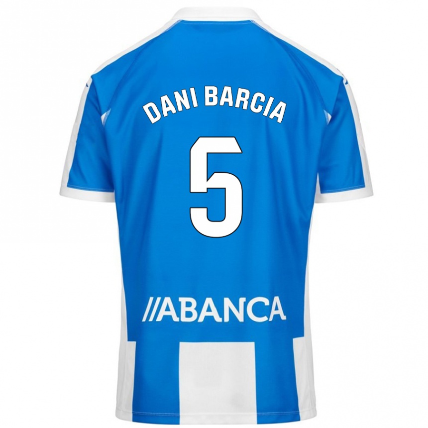 Enfant Football Maillot Dani Barcia #5 Bleu Blanc Tenues Domicile 2024/25