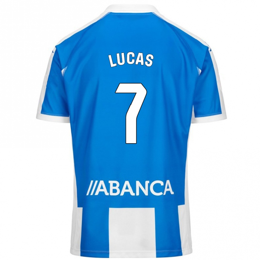 Enfant Football Maillot Lucas Pérez #7 Bleu Blanc Tenues Domicile 2024/25