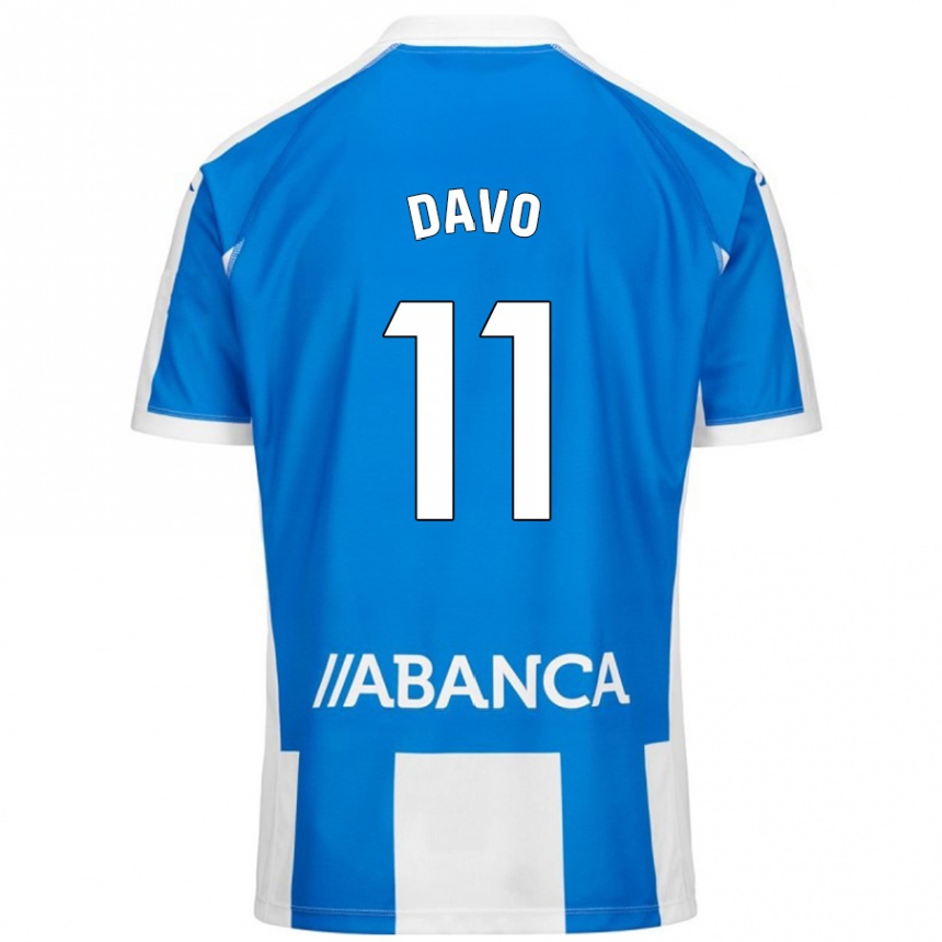 Enfant Football Maillot Davo #11 Bleu Blanc Tenues Domicile 2024/25