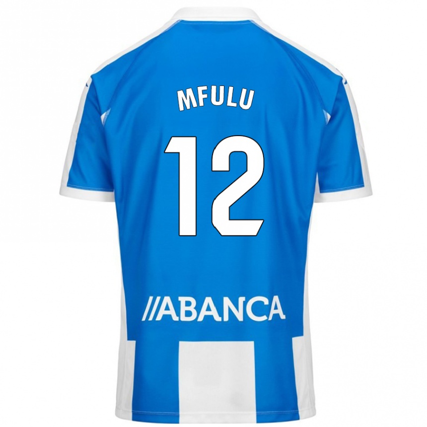 Enfant Football Maillot Nuke Mfulu #12 Bleu Blanc Tenues Domicile 2024/25